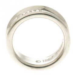 Pre Owned Tiffany & Co.1837 Silver Band Ring Size 50