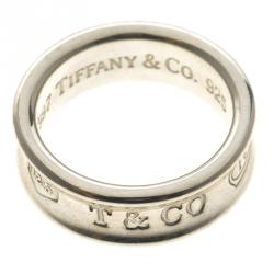 Pre Owned Tiffany & Co.1837 Silver Band Ring Size 50