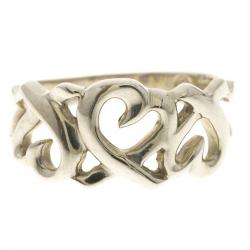 Pre Owned Tiffany & Co. Paloma Picasso Loving Heart Silver Ring Size 48