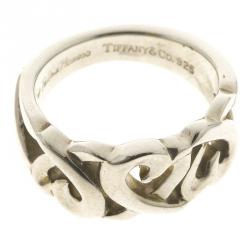 Pre Owned Tiffany & Co. Paloma Picasso Loving Heart Silver Ring Size 49