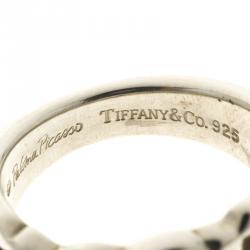 Pre Owned Tiffany & Co. Paloma Picasso Loving Heart Silver Ring Size 49