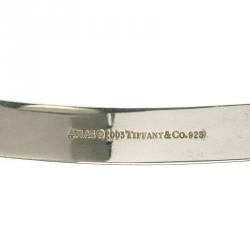 Pre Owned Tiffany & Co. Atlas Silver and Rubber Surfer Bracelet