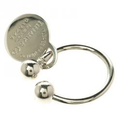 Pre Owned Tiffany & Co. Silver Heart Tag Keyring
