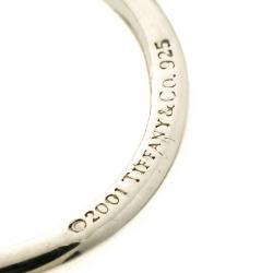 Pre Owned Tiffany & Co. Silver Heart Tag Keyring