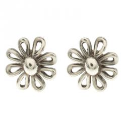 Pre Owned Tiffany & Co. Paloma Picasso Daisy Silver Stud Earrings 