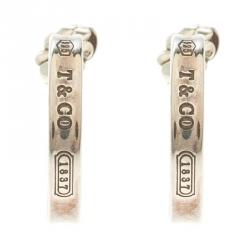 Pre Owned Tiffany & Co. 1837 Silver Hoop Earrings