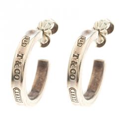 Pre Owned Tiffany & Co. 1837 Silver Hoop Earrings