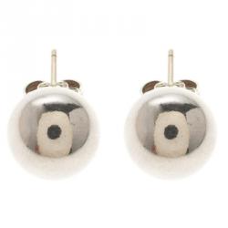 Pre Owned Tiffany & Co. Silver Bead Stud Earrings