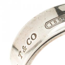 Pre Owned Tiffany & Co. 1837 Silver Band Ring Size 55