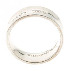 Pre Owned Tiffany & Co. 1837 Silver Band Ring Size 55