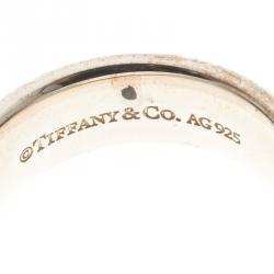Pre Owned Tiffany & Co. 1837 Silver Band Ring Size 55