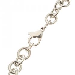 Pre Owned Tiffany & Co. Plain Heart Tag Silver Chain Link Necklace