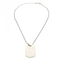 Pre Owned Tiffany & Co. Coin Edge Silver Tag Pendant Necklace