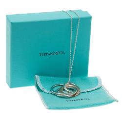 Pre Owned Tiffany & Co. 1837 Interlocking Circles Sterling Silver and Rubedo Pendant Necklace