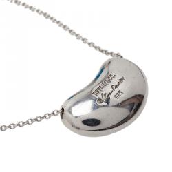 Tiffany & Co. Elsa Peretti Bean Silver Pendant Necklace