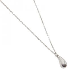 Tiffany & Co. Elsa Peretti Teardrop Silver Pendant Necklace