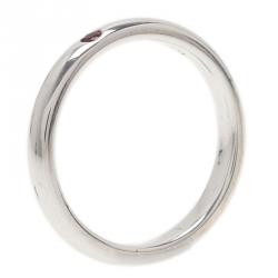 Pre Owned Tiffany & Co. Elsa Peretti Red Ruby Silver Band Ring Size 50.5