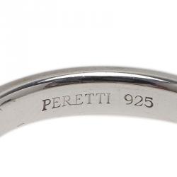 Pre Owned Tiffany & Co. Elsa Peretti Red Ruby Silver Band Ring Size 50.5