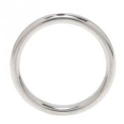 Pre Owned Tiffany & Co. Elsa Peretti Pink Sapphire Silver Band Ring Size 50.5