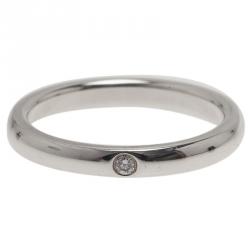 Pre Owned Tiffany & Co. Elsa Peretti Diamond Silver Band Ring Size 50.5