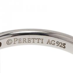 Pre Owned Tiffany & Co. Elsa Peretti Diamond Silver Band Ring Size 50.5