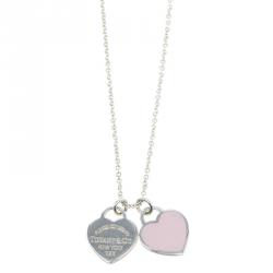 Tiffany & Co. Return To Tiffany Double Heart Tag Pink Pendant Necklace  Tiffany & Co.