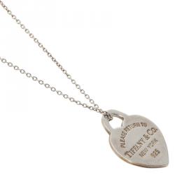 Pre Owned Tiffany & Co. Return To Tiffany Silver Heart Pendant Necklace Medium