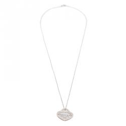 Pre Owned Tiffany & Co. Return To Tiffany Silver Heart Pendant Necklace Medium