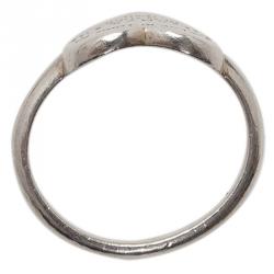 Pre Owned Tiffany & Co. Return To Tiffany Heart Signet Silver Ring Size 49