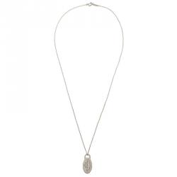 Pre Owned Tiffany & Co. Return To Tiffany Oval Small Tag Silver Pendant Necklace