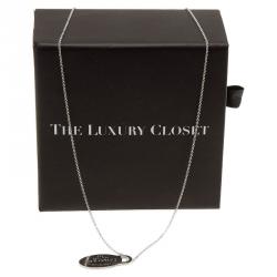 Pre Owned Tiffany & Co. Return To Tiffany Oval Small Tag Silver Pendant Necklace