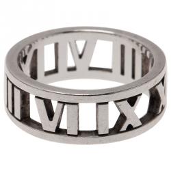 Pre Owned Tiffany & Co. Atlas Silver Open Band Ring Size 51
