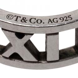 Pre Owned Tiffany & Co. Atlas Silver Open Band Ring Size 51