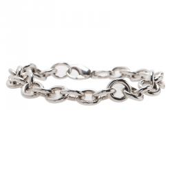 Pre Owned Tiffany & Co. Large Round Link Silver Bracelet