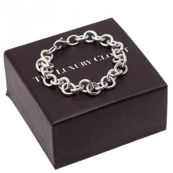 Pre Owned Tiffany & Co. Large Round Link Silver Bracelet
