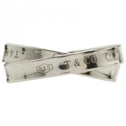 Pre Owned Tiffany & Co. 1837 Interlocking Circles Silver Ring Size 57