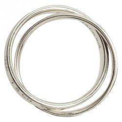 Pre Owned Tiffany & Co. 1837 Interlocking Circles Silver Ring Size 57