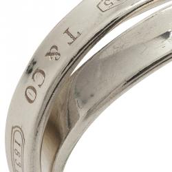 Pre Owned Tiffany & Co. 1837 Interlocking Circles Silver Ring Size 57