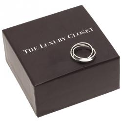 Pre Owned Tiffany & Co. 1837 Interlocking Circles Silver Ring Size 57