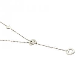 Tiffany & Co. Heart Link Lariat Silver Necklace
