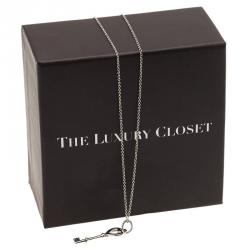Pre Owned Tiffany & Co. Heart Key Mini Pendant Silver Necklace