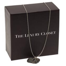 Pre Owned Tiffany & Co. Tiffany Notes Round Silver Pendant Necklace