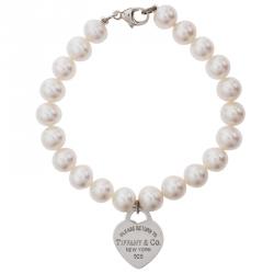 Pre Owned Tiffany & Co. Return to Tiffany Pearl and Silver Bracelet
