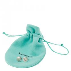 مملوكة مسبقًا Tiffany & Co. Return To Tiffany Mini Heart Tag Silver Stud Earrings