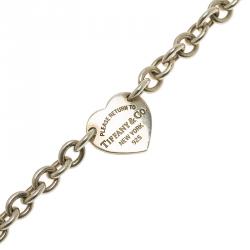 Pre Owned Tiffany & Co. Return to Tiffany Heart Tag Silver Bracelet