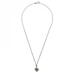 Pre Owned Tiffany & Co. Atlas Silver Cube Pendant Necklace