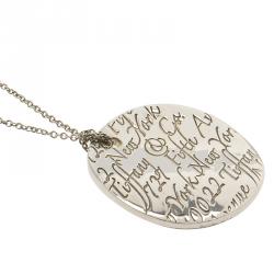 Pre Owned Tiffany & Co. Tiffany Notes Round Silver Pendant Necklace