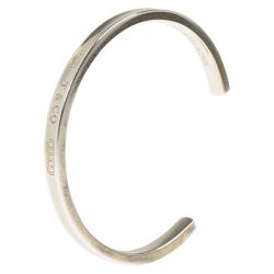 Pre Owned Tiffany & Co. 1837 Narrow Silver Open Cuff Bracelet Size 15CM