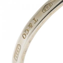 Pre Owned Tiffany & Co. 1837 Narrow Silver Open Cuff Bracelet Size 15CM