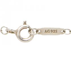 Pre Owned Tiffany & Co. Return to Tiffany Mini Double Heart Tag Pendants Enamel and Silver Chain Necklace